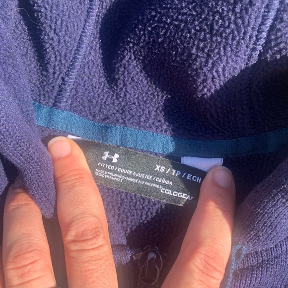 💜 Under Armour UA Storm ColdGear Fleece Full Zip Hoodie - Navy Blue XS - Picture 6 of 10